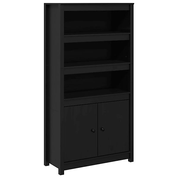 vidaXL Highboard Schwarz 80x35x154 cm Massivholz Kiefer 823523 günstig online kaufen