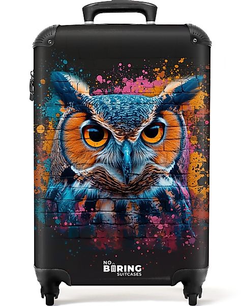 NoBoringSuitcases.com© Hartschalen-Trolley Eule im bunten Graffiti-Stil günstig online kaufen