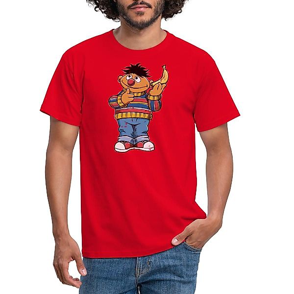 Spreadshirt T-Shirt Sesamstraße Ernie Mit Banane günstig online kaufen
