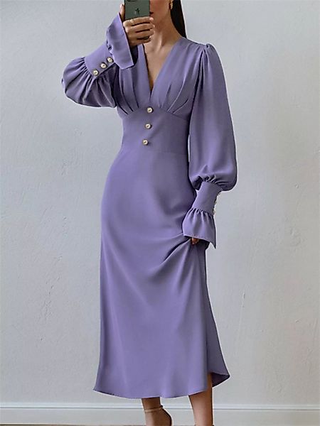 RUZU UG Dirndl Elegantes Kleid mit Laternenärmeln für Damen und Frühlings-T günstig online kaufen