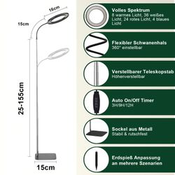 Jibenhome Pflanzenlampe LED Vollspektrum Pflanzenlicht 3/9/12H günstig online kaufen