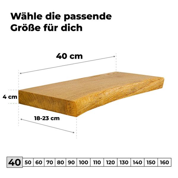 tømmermann Wandregal Schweberegal Holzregal mit Baumkante günstig online kaufen