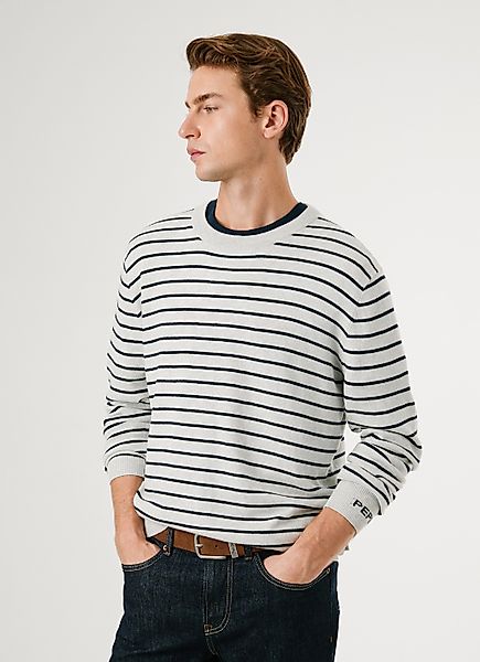 Pepe Jeans Rundhalspullover "ANDRE STRIPES", mit Kaschmir-Anteil, gestreift günstig online kaufen