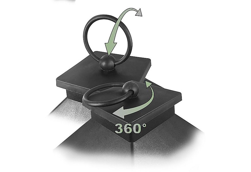 EAXUS LED Laterne Sturmlaterne mit warmweißer LED-Kerze, realistischer Flac günstig online kaufen
