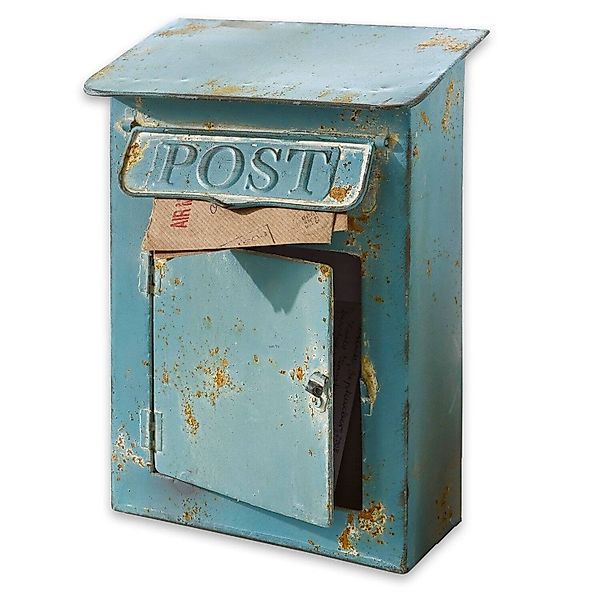 Mirabeau Organizer Deko-Briefkasten Boîte Postale antikblau günstig online kaufen