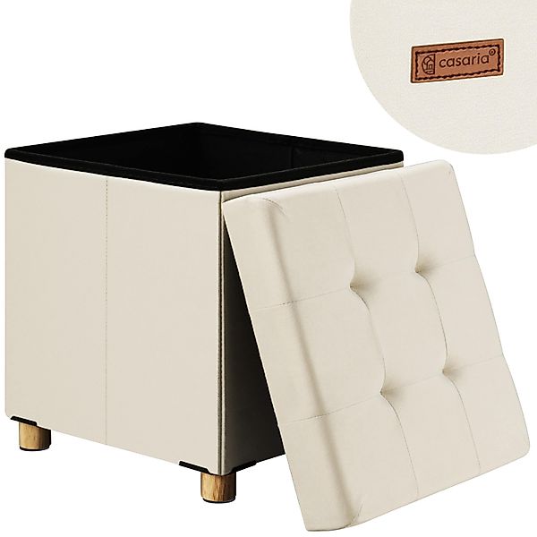Casaria Sitzhocker, Samt Beige Faltbar inkl. günstig online kaufen