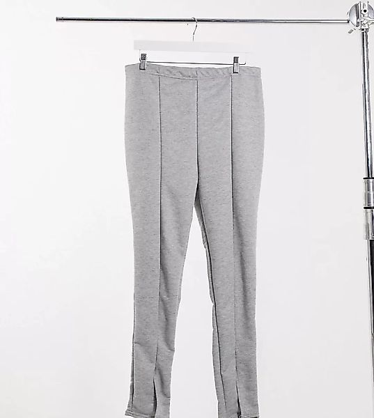 Fashionkilla Plus eng geschnittene Hose in Grau mit Schlitz günstig online kaufen