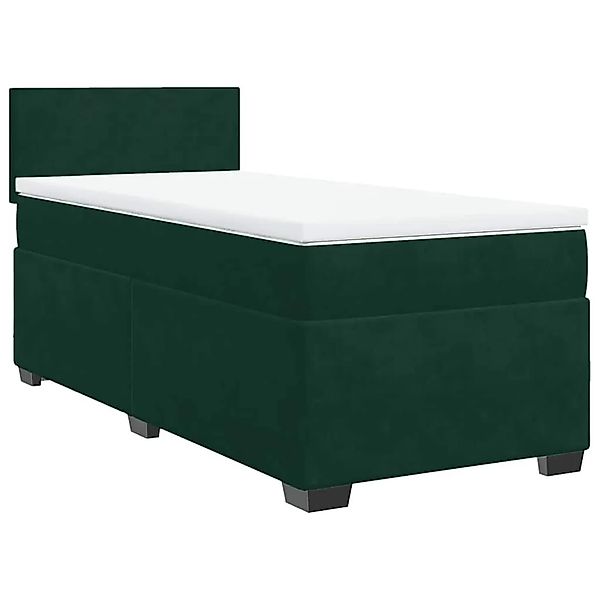 vidaXL Boxspringbett mit Matratze Dunkelgrün 90x190 cm Samt 3288483 günstig online kaufen