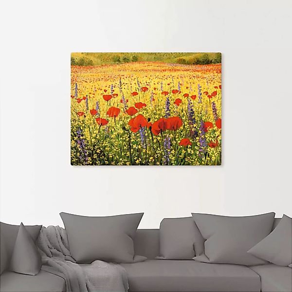 Artland Leinwandbild "Mohnblumenfeld", Felder, (1 St.), auf Keilrahmen gesp günstig online kaufen