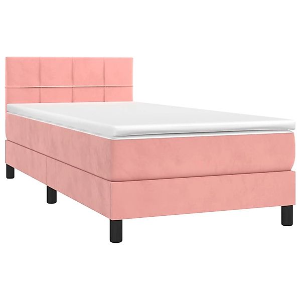vidaXL Boxspringbett mit Matratze & LED Rosa 80x200 cm Samt 3134374 günstig online kaufen