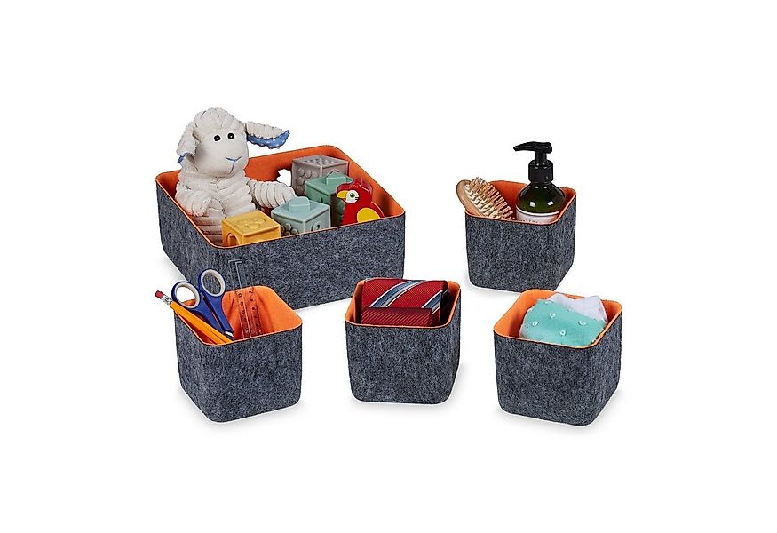 relaxdays Aufbewahrungskorb Schubladen Organizer 5er Set günstig online kaufen