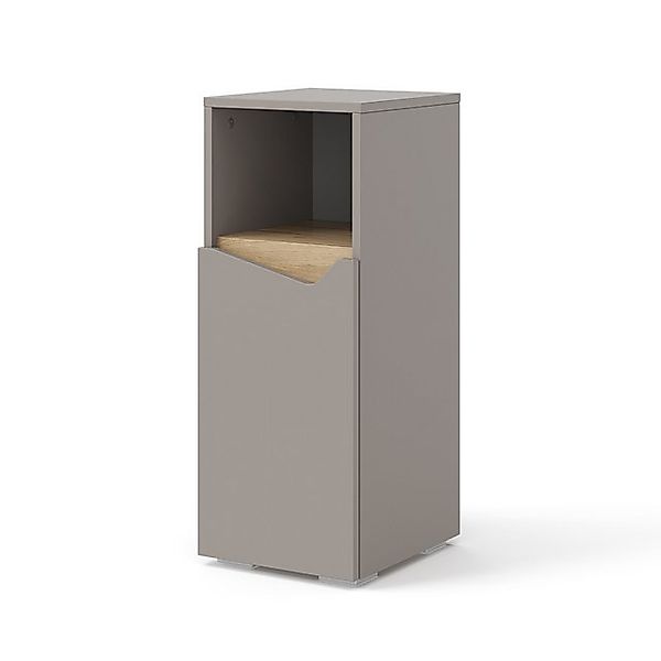 Vicco Midischrank Marelle Greige/Greige 30 x 75 cm mit Tür und offenem Fach günstig online kaufen