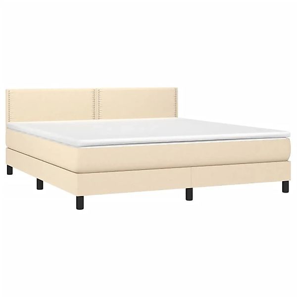 vidaXL Boxspringbett mit Matratze & LED Creme 180x200 cm Stoff 3133098 günstig online kaufen