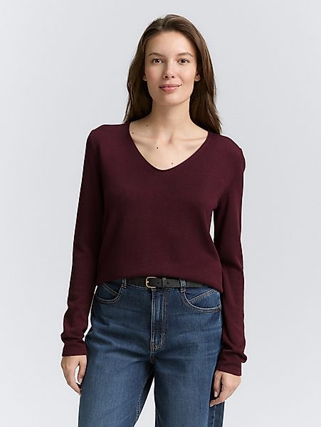 TOM TAILOR Strickpullover Strickpullover mit V-Ausschnitt günstig online kaufen