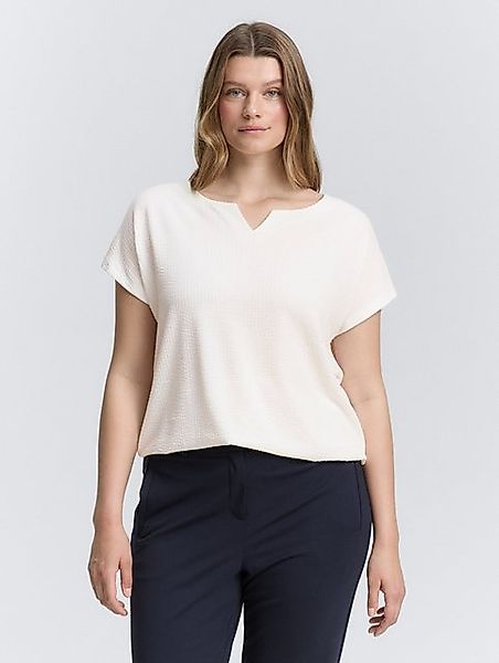 TOM TAILOR PLUS T-Shirt Plus Size - T-Shirt im Material-Mix günstig online kaufen