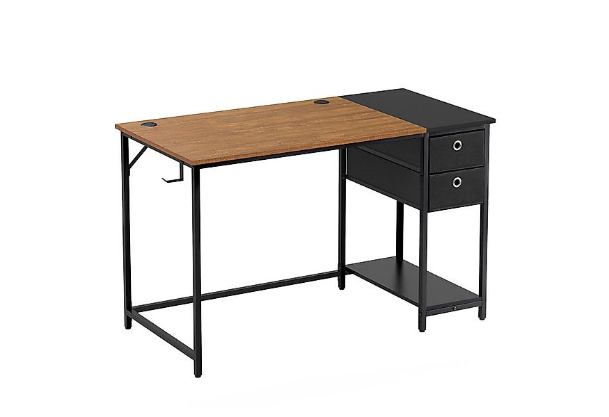 Mondeer Schreibtisch Computertisch, mit 2 Schubladen und Regal links oder r günstig online kaufen