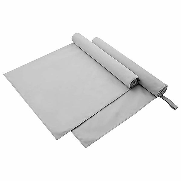 vidaXL Sporthandtücher 2 Stk Grau 180 x 90 cm Polyester und Polyamid 420114 günstig online kaufen