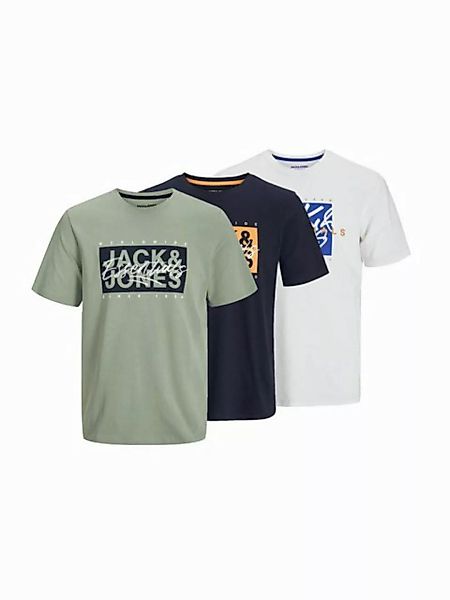 Jack & Jones T-Shirt JACK & JONES Male T-Shirt 3er-Pack Logo Rundhals T-Shi günstig online kaufen