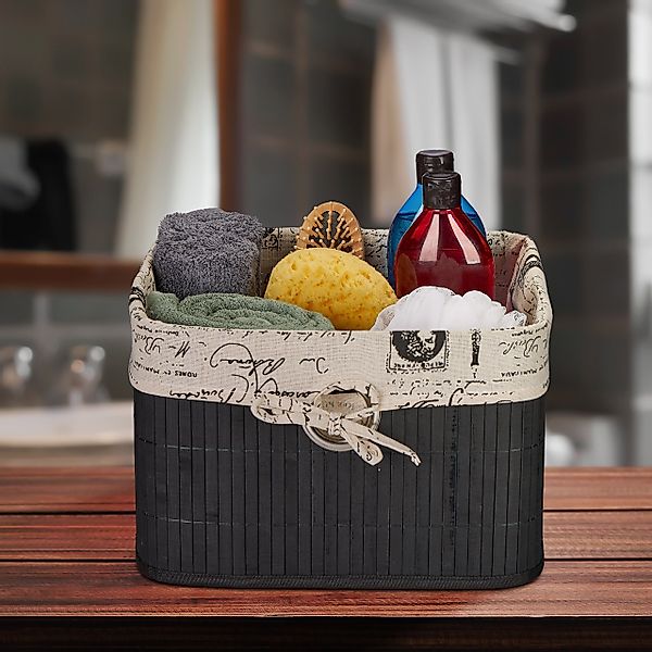 relaxdays Regalkorb 2 x Schwarzer Aufbewahrungskorb günstig online kaufen
