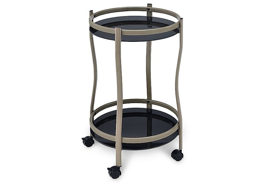 IDIMEX Servierwagen VEGA, Barwagen rund mit Rollen und 2 Glasböden Metall C günstig online kaufen