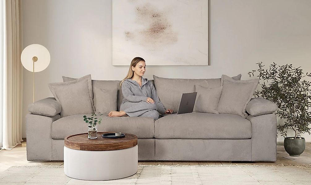 Home affaire Big-Sofa "Soft&Cosy XL - Breite 246 cm", Mega-Sofa, in Cord, F günstig online kaufen