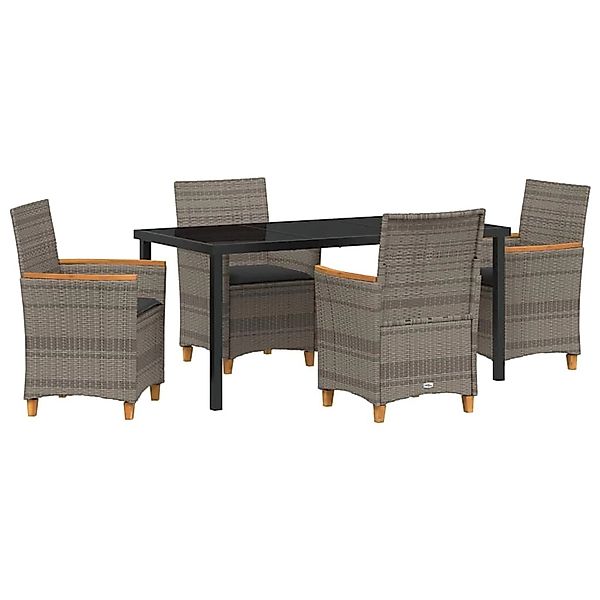 vidaXL Garten Essgruppe 5-Tlg Grau Poly Rattan 3381096 günstig online kaufen