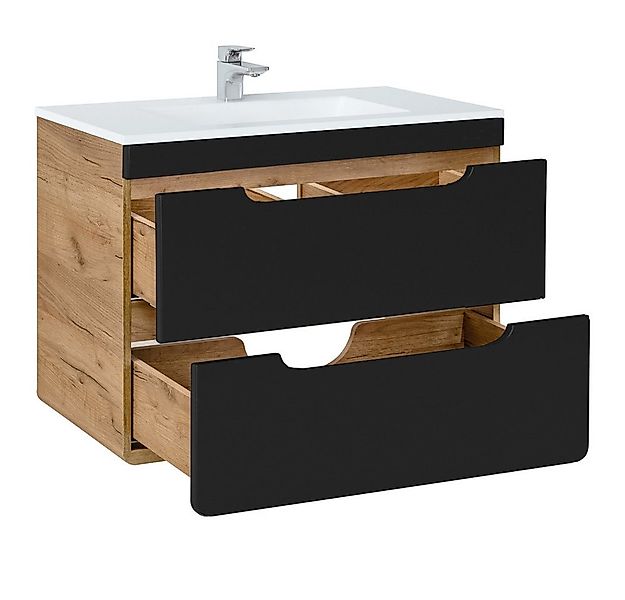 Lomadox Badmöbel-Set NEW-LUTON, (Spar-Set, 3-St), Eiche Nb. mit 80 cm Keram günstig online kaufen