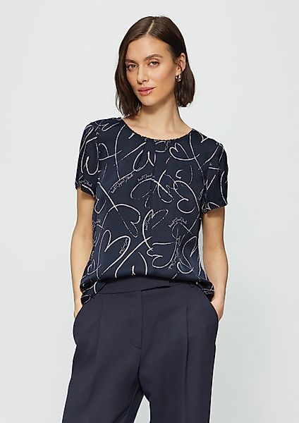 s.Oliver Kurzarmbluse Bluse Leichte Satinbluse mit günstig online kaufen