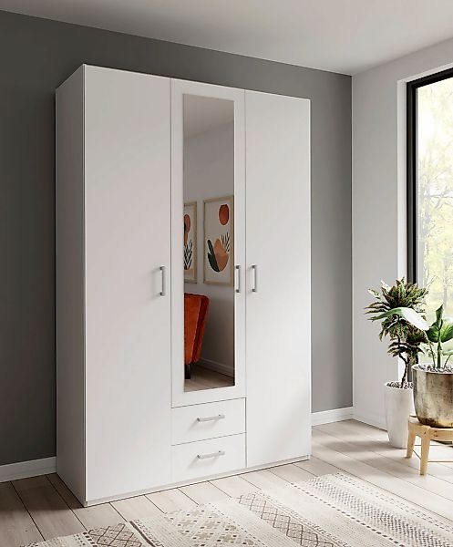 FORTE Kleiderschrank Drehtürenschrank, Spiegel, Stauraum, 2 Schubladen günstig online kaufen