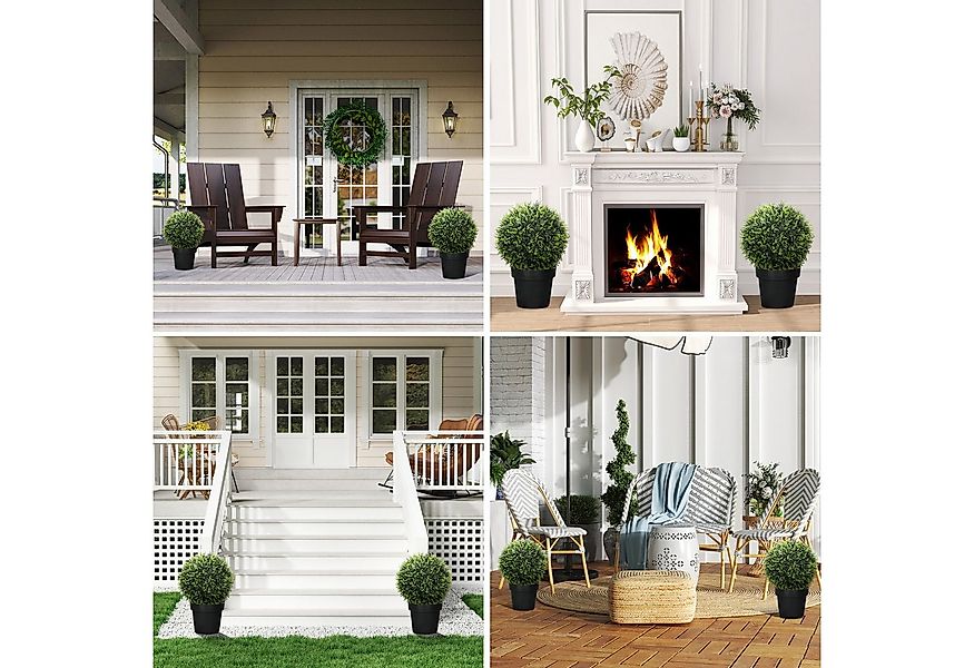 Kunstpflanze 2er-Set, 45 cm Zeder, HOMCOM, Höhe 45 cm, für Zuhause, Büro, F günstig online kaufen