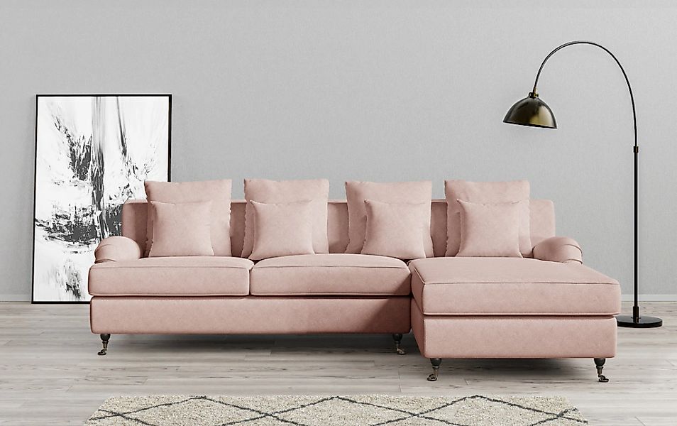 Home affaire Ecksofa "NORIN L-Form" zwei Fußarten: vorne - Rollen, hinten - günstig online kaufen