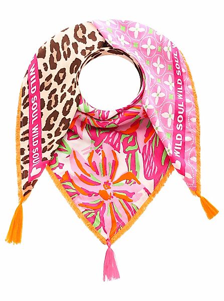 Zwillingsherz Modetuch, mit Allover-Print, Tasseln und kleiner Fransenkante günstig online kaufen