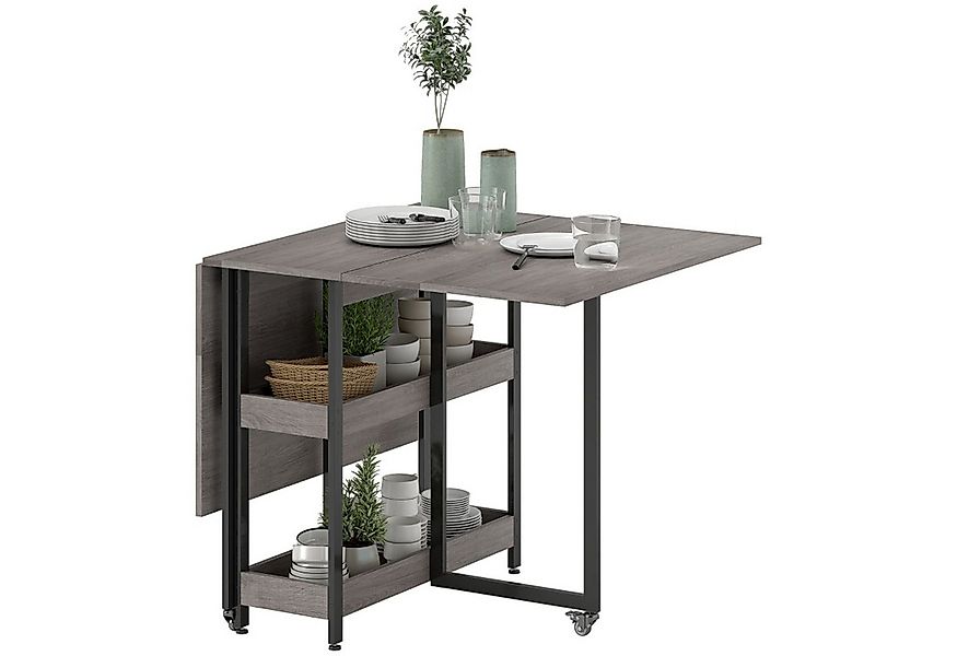 MC Star Esstisch Klappbar Küchentisch für 2-4 Personen mit 2 Offenen Ablage günstig online kaufen