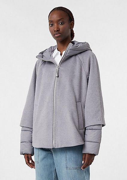 comma Funktionsjacke Outdoor-Jacke Cape-Jacke aus Wollmix mit Steppdetails günstig online kaufen