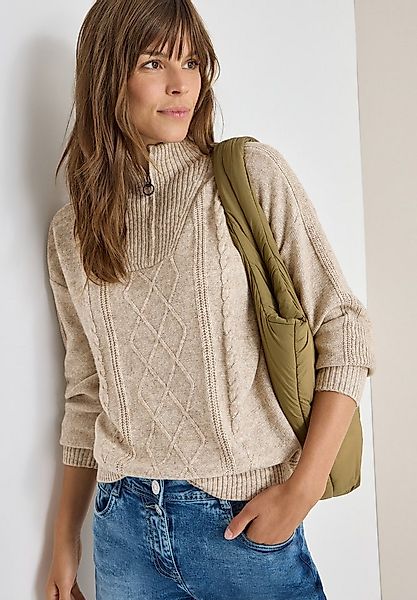 CECIL Strickpullover mit Troyerkragen und feinem Strickmuster günstig online kaufen