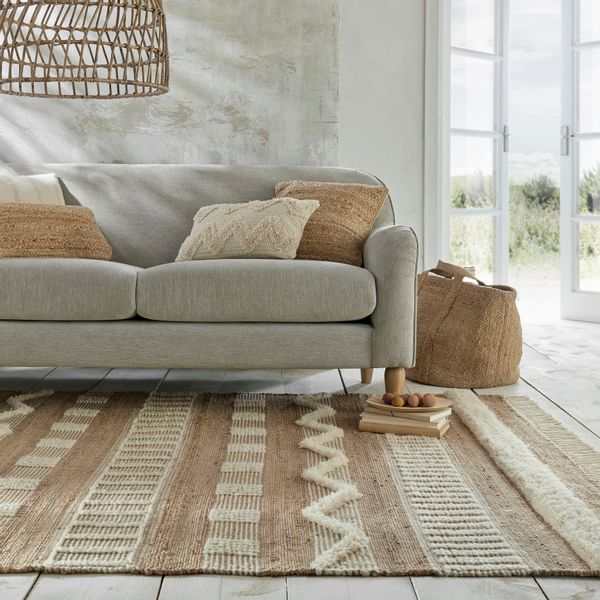 FLAIR RUGS Teppich "Medina, mit abstraktem Streifenmuster" rechteckig 12 mm günstig online kaufen