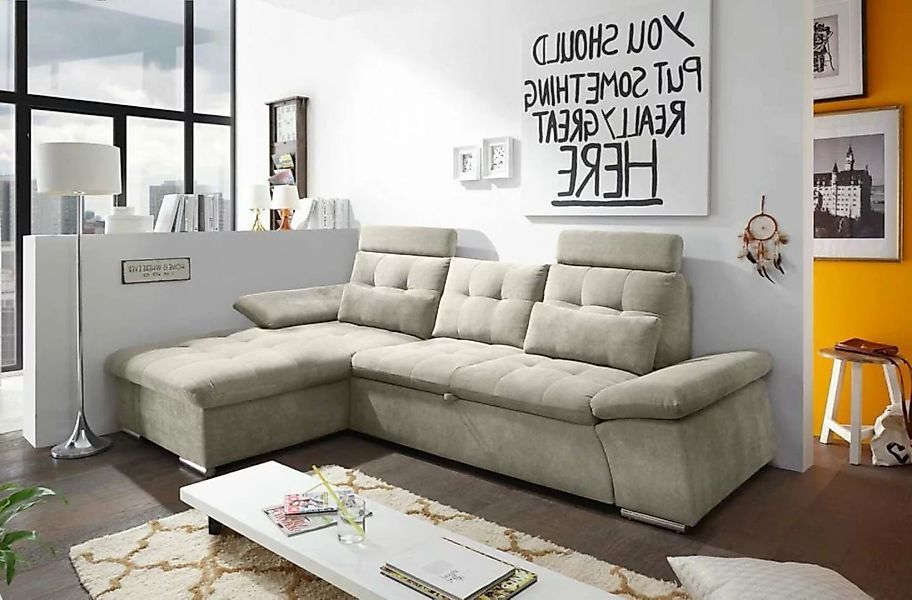 ED EXCITING DESIGN Ecksofa, Nalo Ecksofa 268x170 cm Couch Eckcouch Sofa Sil günstig online kaufen