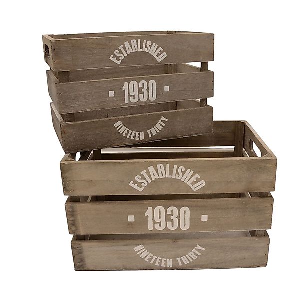 BURI Aufbewahrungsbox Deko-Holzkisten 2-tlg Aufbewahrungsbox Vintage günstig online kaufen