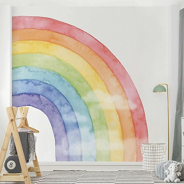 Fototapete Regenbogen und Wolken Wasserfarben günstig online kaufen