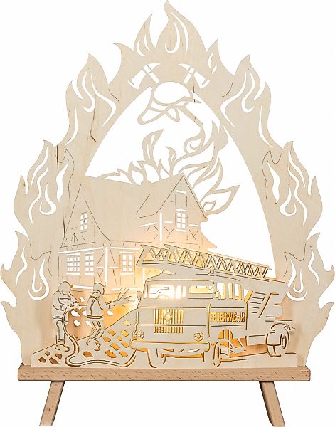 SAICO Original LED Schwibbogen "Dekoleuchte-Spitze, Feuerwehr" inkl. LED-Le günstig online kaufen
