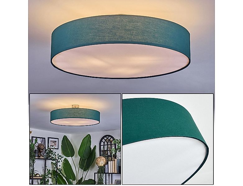 hofstein Deckenleuchte Deckenlampe aus Metall/Stoff/Kunststoff in Nickel-ma günstig online kaufen