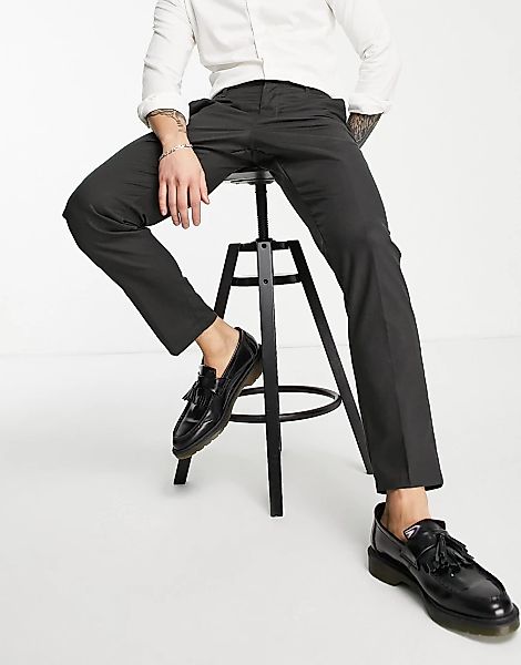 New Look – Elegante Hose mit schmalem Schnitt in Dunkelgrau günstig online kaufen