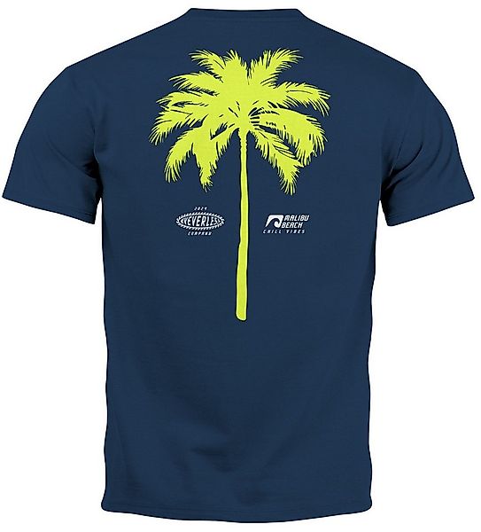 Neverless Print-Shirt Herren T-Shirt mit Palmen-Print Baumwollstoff und Gra günstig online kaufen