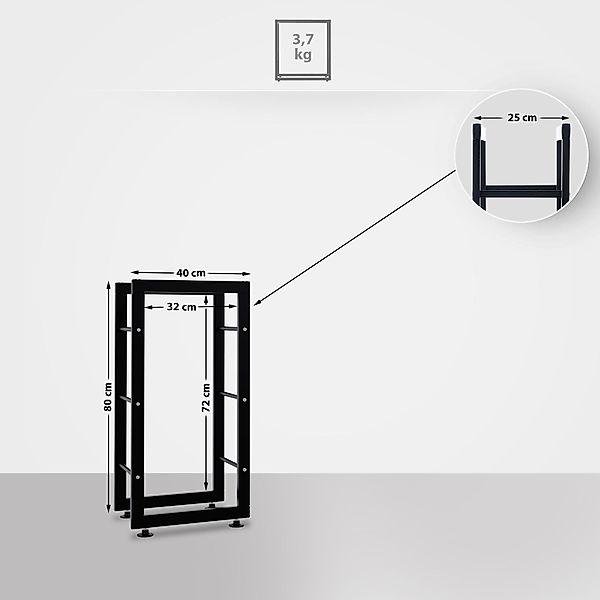 CLP Kaminholzregal Keri V2, BxTxH:40x25x80 cm, günstig online kaufen
