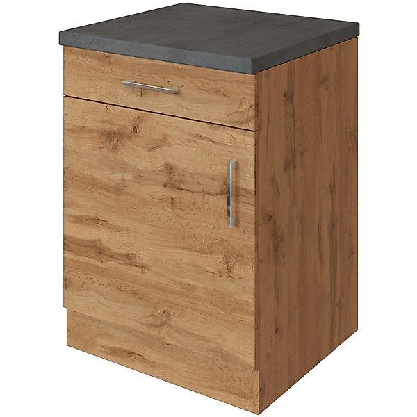 Held Möbel Küchen-Unterschrank Sorrento 50x85x60cm 1 Auszug WotanEiche günstig online kaufen