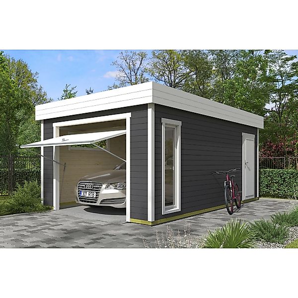 Lasita Garage Bahamas 2 mit Schwingtor 360 cm x 540 cm Carbongrau günstig online kaufen