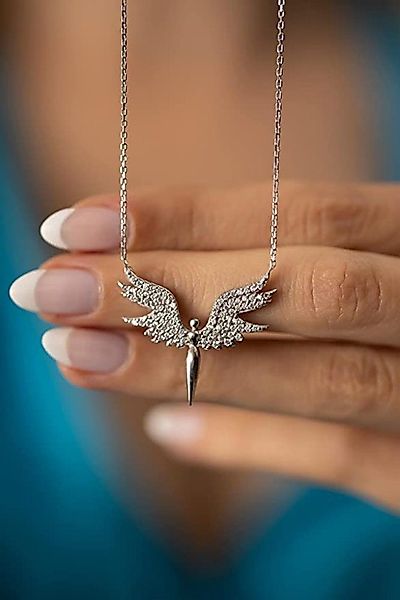 Einzelstück Kette mit Anhänger Schutzengel Halskette 925 Sterling Silber I günstig online kaufen