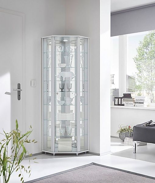 fif möbel Eckvitrine "TRIO Höhe ca. 172 cm, ink. Beleuchtung", Eckvitrine/G günstig online kaufen