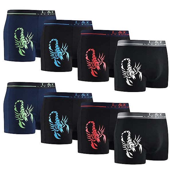 L&K Boxershorts 1104-1121 (8er-Pack) Herren Boxershorts günstig online kaufen