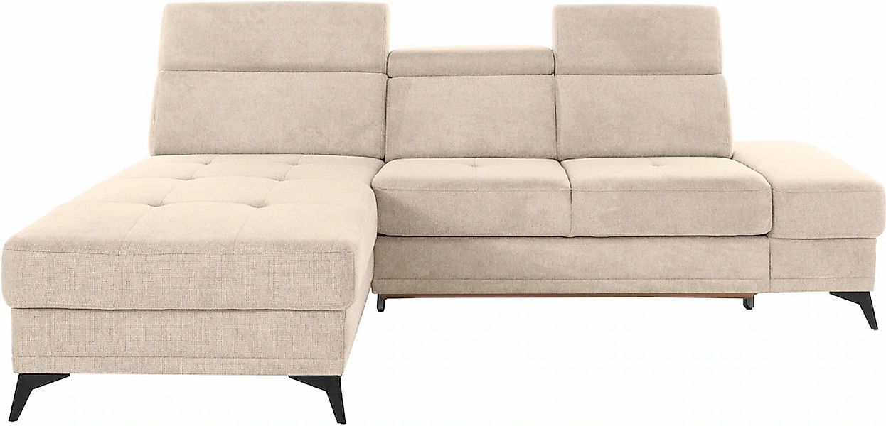 Home affaire Ecksofa "Cardiz L-Form" inkl.Kopfteilverstellung und Federkern günstig online kaufen